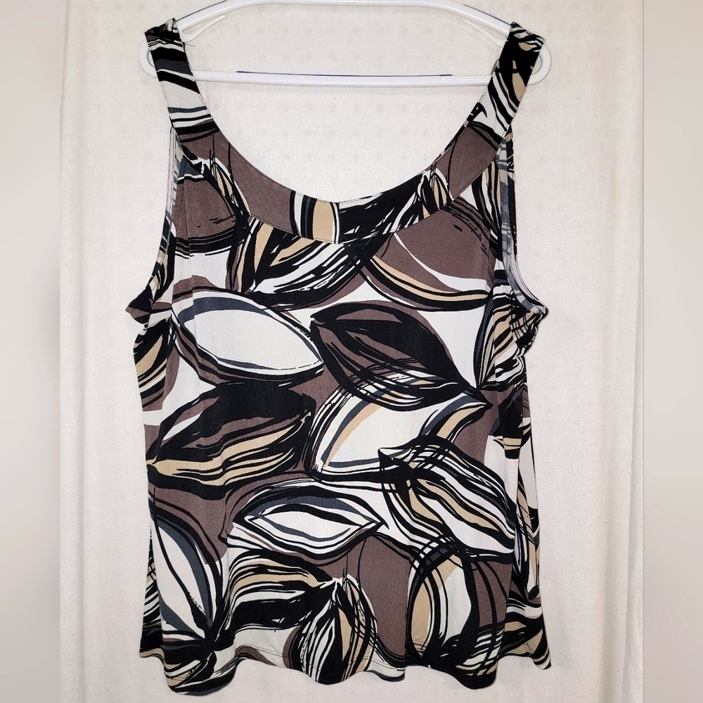 Cato Women's Abstract Print Top - Brown and Black plus size 22/24W - Picture 4 of 7
